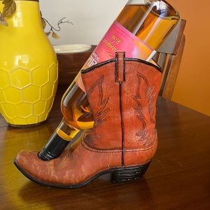 Cowboy boot wine holder